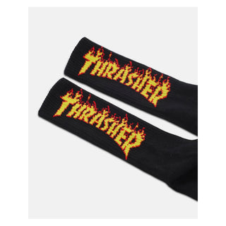 Thrasher Socks Flame Logo Crew Black