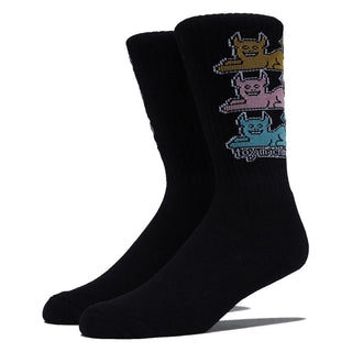 Toy Machine Skateboards Socks Triple Cat Black
