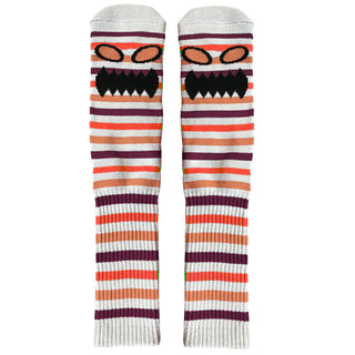 Toy Machine Skateboards Socks Monster Face Mini Stripes Orange Adult Crew