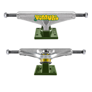 Venture Skateboard Trucks Throw Team Edition Silver/Dark Green 5.2 Hi (8.0")