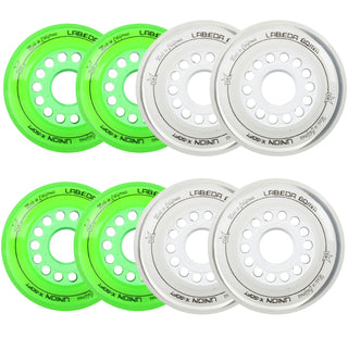 Labeda Roller Hockey Wheels - Union 76/80 HiLo X-Soft Green/White (8-Pack)