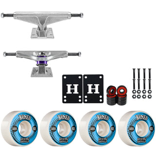 Venture Skateboard Trucks 8.0" Low Kit Bones 53mm V4 OG White Wheels/Bearings/Hardware