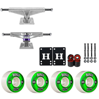 Venture Skateboard Trucks 8.5" Kit Bones 54mm V4 OG White Wheels/Bearings/Hardware