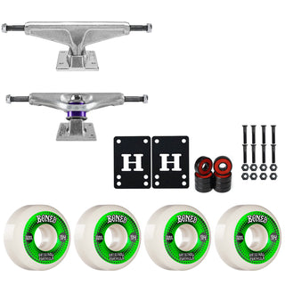 Venture Skateboard Trucks 8.5" Kit Bones 54mm V5 OG White Wheels/Bearings/Hardware