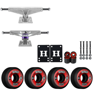 Venture Skateboard Trucks 8.5" Kit Bones 52mm V5 OG Black Wheels/Bearings/Hardware