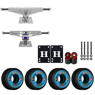 Venture Skateboard Trucks 8.0" Low Kit Bones 53mm V5 OG Black Wheels/Bearings/Hardware