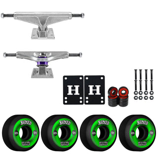 Venture Skateboard Trucks 8.0" Low Kit Bones 54mm V5 OG Black Wheels/Bearings/Hardware