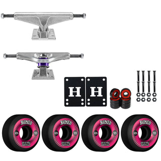 Venture Skateboard Trucks 8.0" Low Kit Bones 55mm V5 OG Black Wheels/Bearings/Hardware