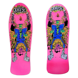 Vision Skateboard Deck Groholski Double Take with Grip Neon Pink 10.25" x 31.25" Old School