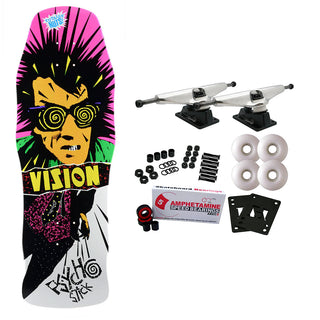 Vision Skateboard Complete Psycho Stick White 10" x 30" Old School
