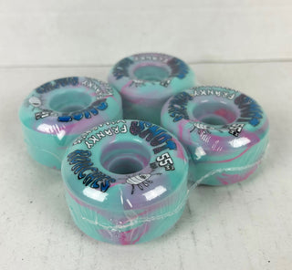 Snot Wheel Co. Skateboard Wheels 55mm Franky Villani Roaches Conical 99A Blue Swirl