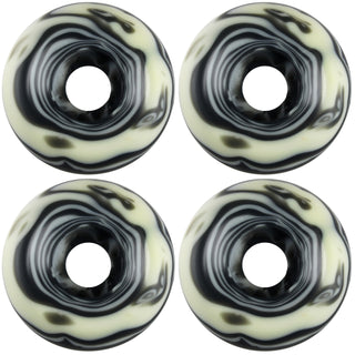 USA Made Blank Skateboard Wheels 52mm 99A Black/White Swirl (Set of 4)
