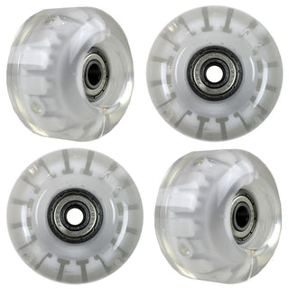 LED Skateboard Wheels 54mm WHITE Glow Cruiser Longboard LIGHTS +ABEC 9 BEARINGS
