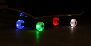LED Skateboard Wheels 54mm WHITE Glow Cruiser Longboard LIGHTS +ABEC 9 BEARINGS