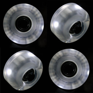 LED Skateboard Wheels 54mm WHITE Glow Cruiser Longboard LIGHTS +ABEC 9 BEARINGS