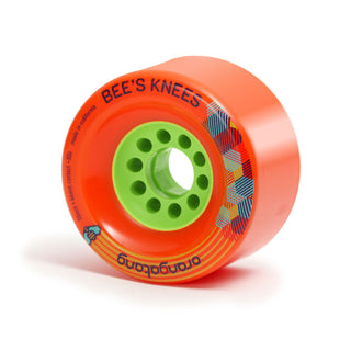 Orangatang Longboard Wheels Bees Knees Orange 90mm 80A with Loaded Jehu V2 Bearings