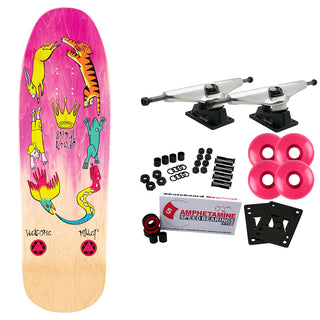 Welcome Skateboard Complete Miller Animal Kingdom on Gaia Pink/Natural 9.6" x 31.75"
