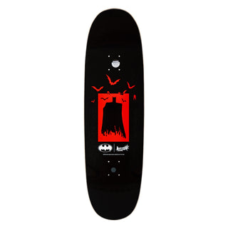 Welcome x Batman Skateboard Deck Bat Flames on Boline 2.0 Black 9.5"