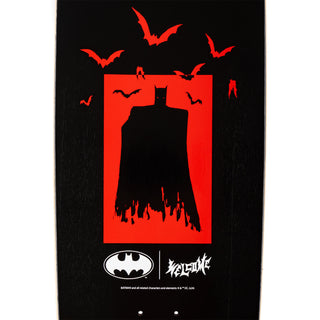 Welcome x Batman Skateboard Deck Bat Flames on Boline 2.0 Black 9.5"