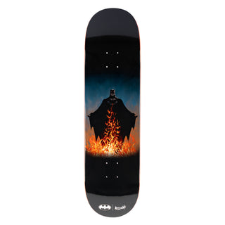 Welcome x Batman Skateboard Deck Bat Flames on Popsicle Black 8.5"
