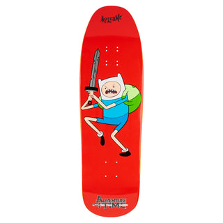 Welcome x Adventure Time Skateboard Deck Finn on Gaia Red 9.6"