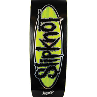 Welcome X Slipknot Skateboard Deck Oval Logo on Boline 2.0 Black/Green Stain 9.5"