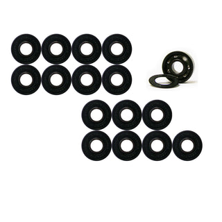 Labeda Whips Roller Hockey Wheels - Teal Soft 76mm - 8-Pack with Evo Spacers and Hybrid Ceramic Bearings