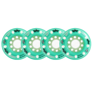 Labeda Whips Roller Hockey Wheels - Teal Soft 76mm - 4-Pack with Evo Spacers