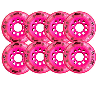 Labeda Whips Roller Hockey Wheels - Pink X-Soft 80mm - 8-Pack with Evo Spacers