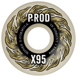 Bones Skateboard Wheels 54mm Paul Rodriguez X-Formula Sidecut V5 95A White