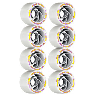 Rollerbones Quad Skate Wheels 62mm x 38mm Bonnie Thunders Signature 8-Pack 96A White Aluminum Hub