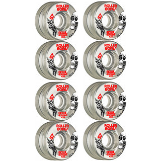 Rollerbones Quad Skate Wheels 57mm x 30mm Bowl Bombers 8-Pack 101A Clear