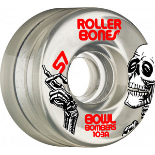 Rollerbones Quad Skate Wheels 57mm x 30mm Bowl Bombers 8-Pack 103A Clear