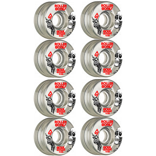 Rollerbones Quad Skate Wheels 57mm x 30mm Bowl Bombers 8-Pack 103A Clear