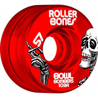Rollerbones Quad Skate Wheels 57mm x 30mm Bowl Bombers 8-Pack 103A Red