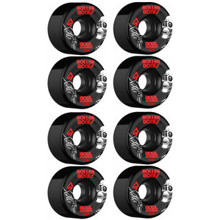 Rollerbones Quad Skate Wheels 57mm x 30mm Bowl Bombers 8-Pack 103A Black