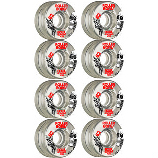 Rollerbones Quad Skate Wheels 62mm x 30mm Bowl Bombers 8-Pack 101A Clear
