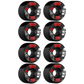Rollerbones Quad Skate Wheels 62mm x 30mm Bowl Bombers 8-Pack 101A Black