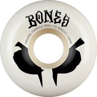 Bones Skateboard Wheels 53mm Original Formula 100A V5 Sidecuts White