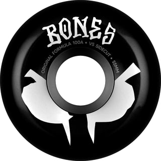 Bones Skateboard Wheels 55mm Original Formula 100A V5 Sidecuts Black