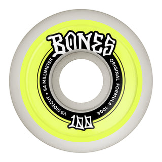Bones Skateboard Wheels 54mm Original V5 Sidecut 100A White
