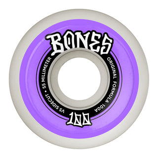 Bones Skateboard Wheels 55mm Original V5 Sidecut 100A White