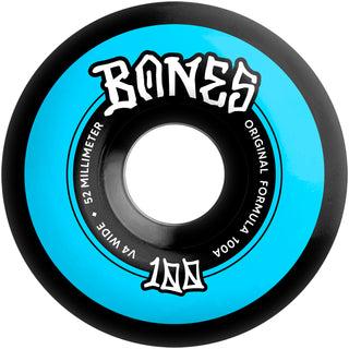 Bones Skateboard Wheels 52mm Original V4 Wide 100A Black