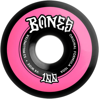 Bones Skateboard Wheels 53mm Original V4 Wide 100A Black