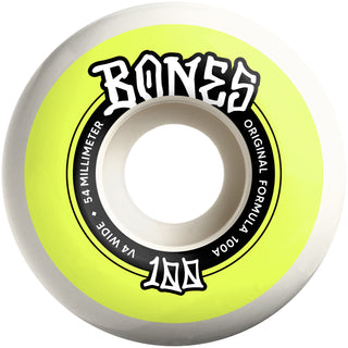 Bones Skateboard Wheels 54mm Original V4 Wide 100A White