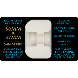 Powell Peralta Skateboard Wheels 56mm x 37mm Dragon Formula 97A Nano Cubic White/Blue