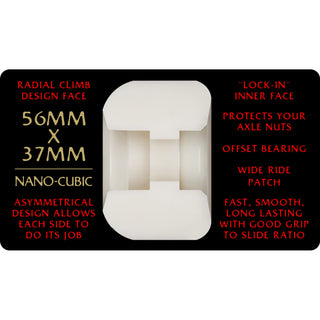 Powell Peralta Skateboard Wheels 56mm x 37mm Dragon Formula 93A Nano Cubic White/Red