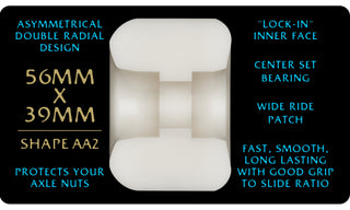 Powell Peralta Skateboard Wheels 56mm x 39mm Dragon Formula 97A AA2 Nano Rat Off White