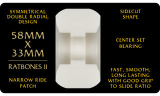 Powell Peralta Skateboard Wheels 58mm x 33mm Dragon Formula 95A Ratbone II Off White