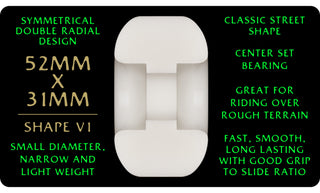 Powell Peralta Skateboard Wheels 52mm x 31mm Dragon Formula 88A V1 Shape Off White